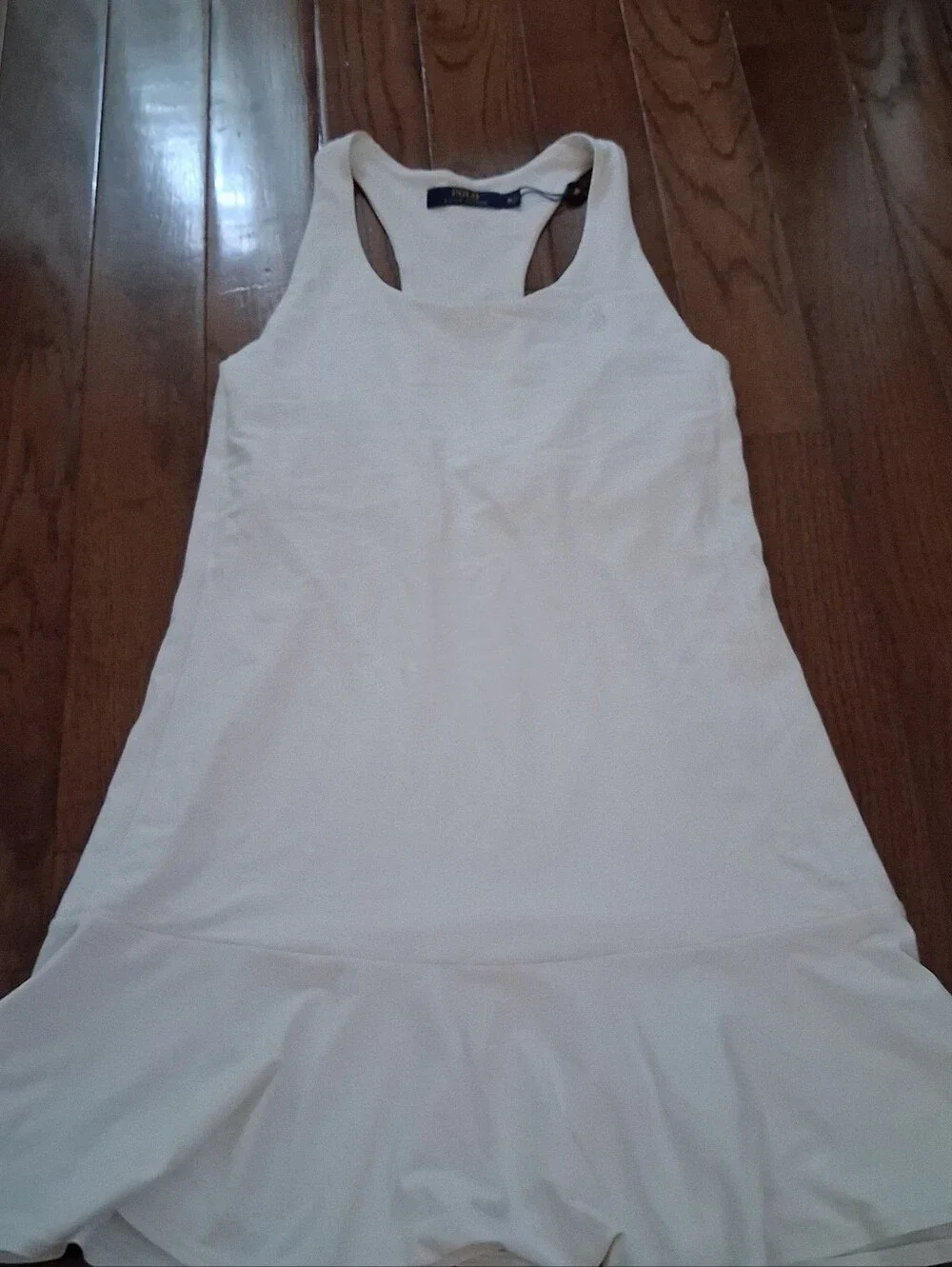 Polo Ralph Lauren Girls White Racerback Ruffle Hem Tennis Dress Size‎ Medium